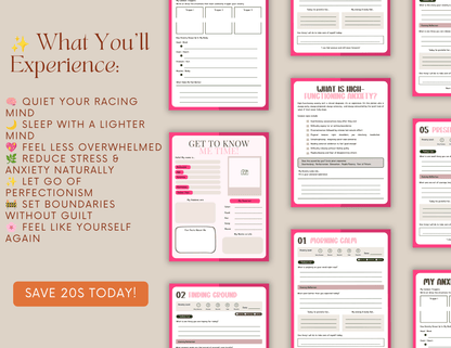 A 28-Day Guided Journal to Quiet Your Mind, Ease Overthinking & Find Calm Again - Evening Serenity