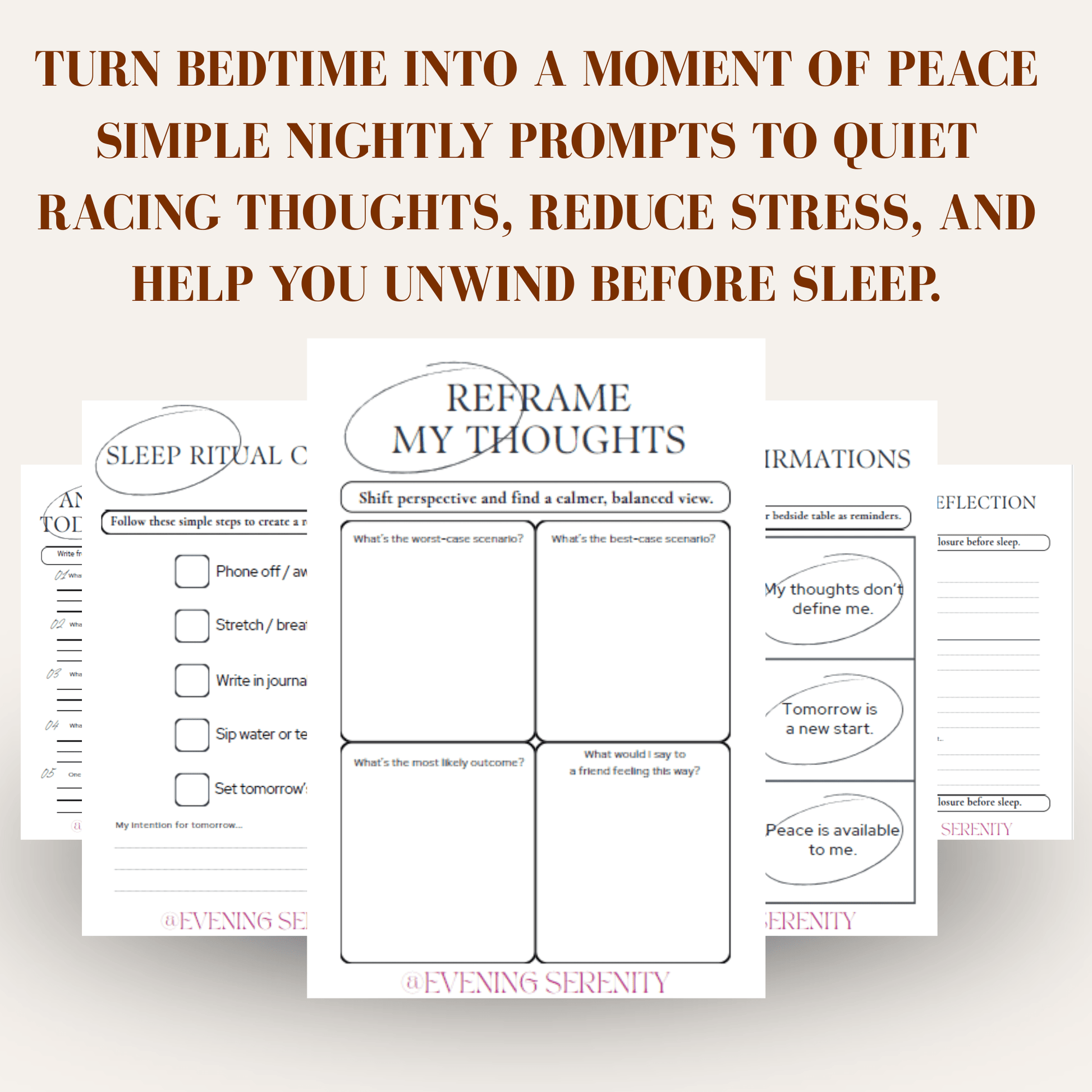 NIGHTTIME ANXIETY DUMP JOURNAL - Evening Serenity
