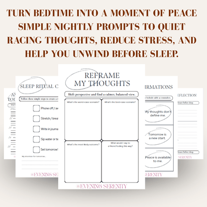NIGHTTIME ANXIETY DUMP JOURNAL - Evening Serenity