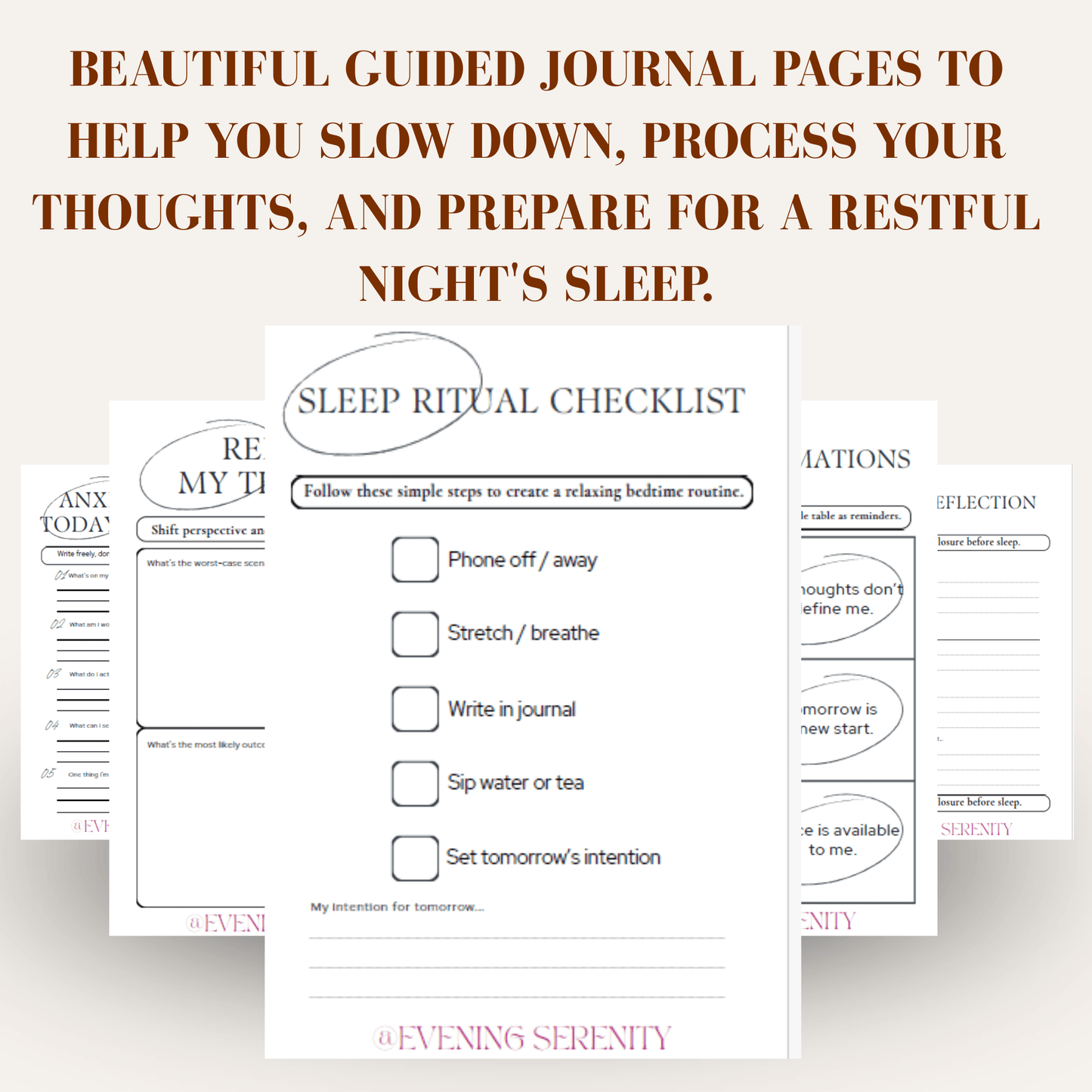 NIGHTTIME ANXIETY DUMP JOURNAL - Evening Serenity