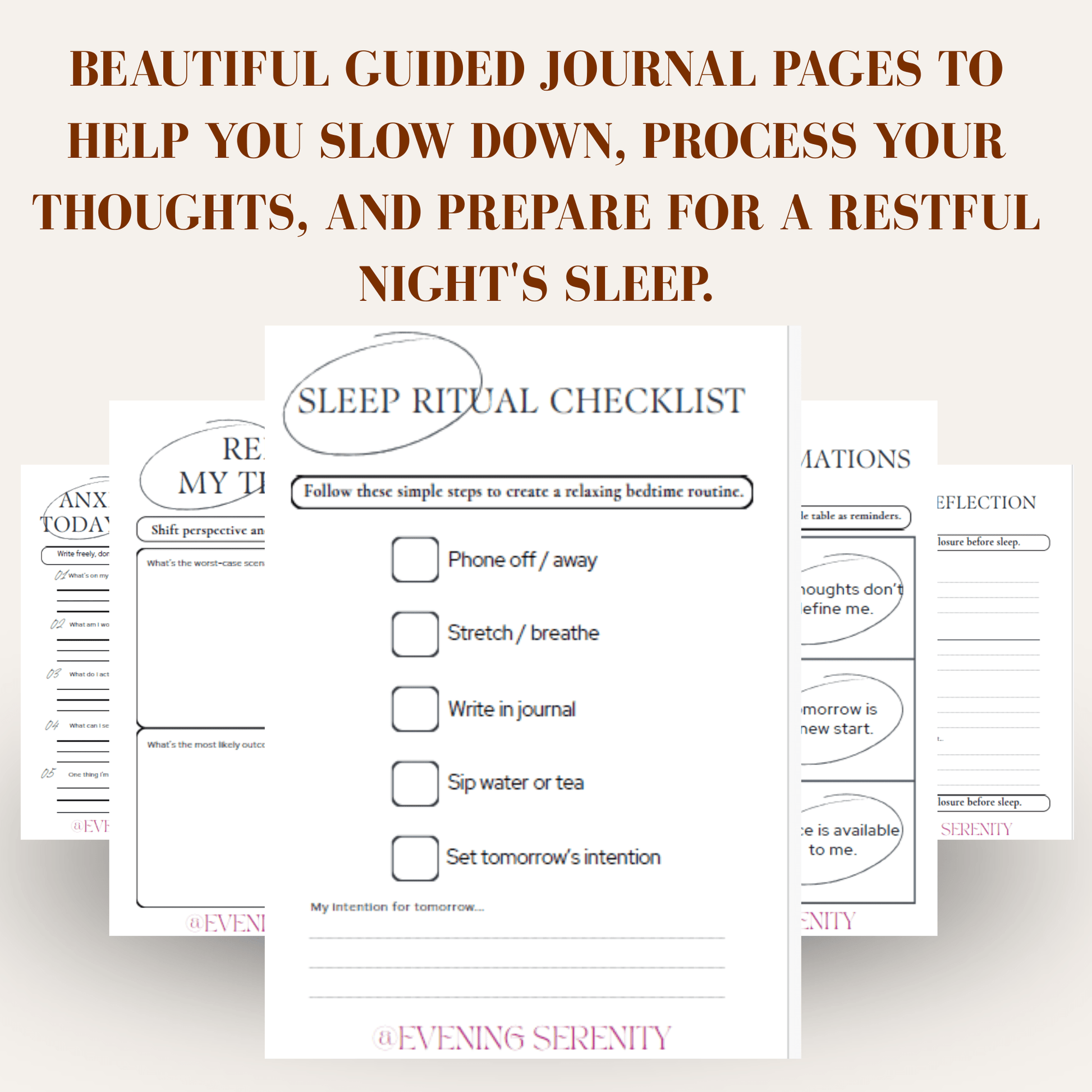 NIGHTTIME ANXIETY DUMP JOURNAL - Evening Serenity