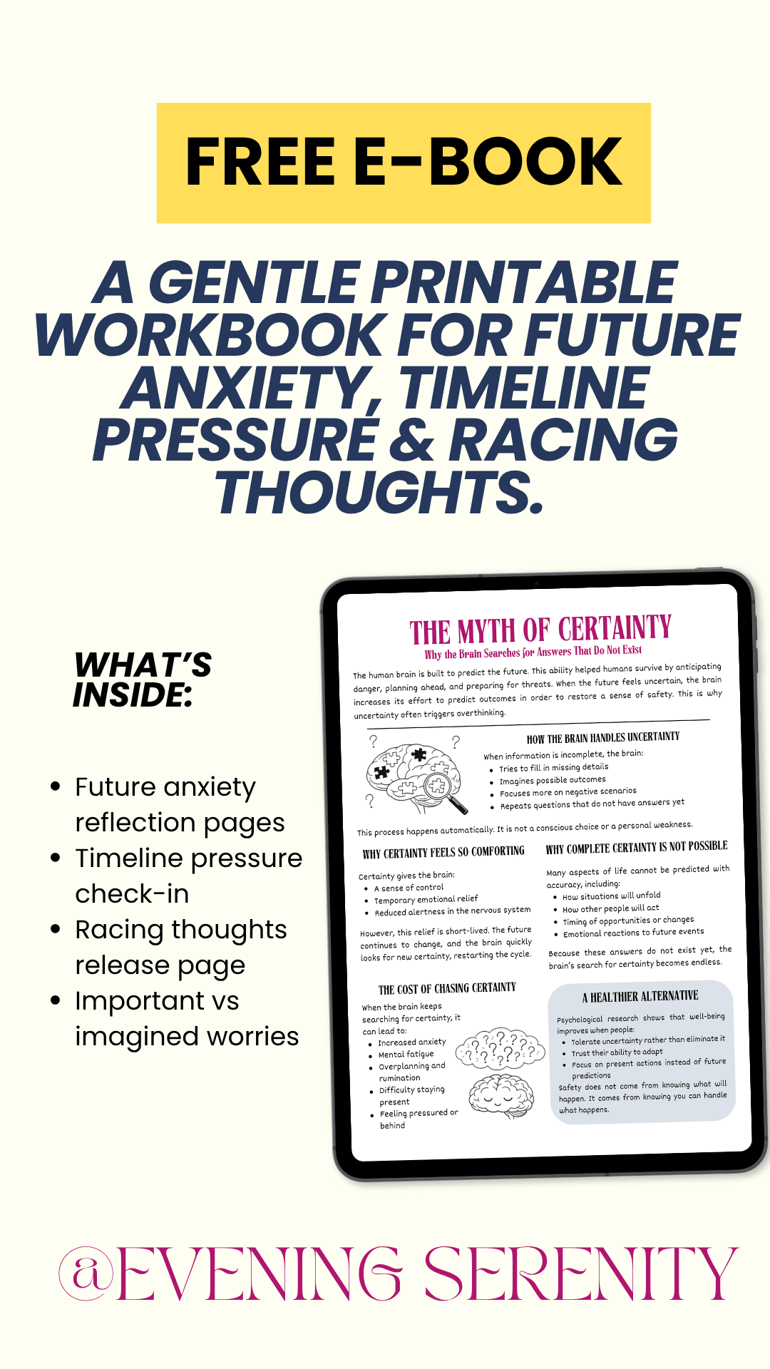 Stop Overthinking the Future Workbook - Evening Serenity