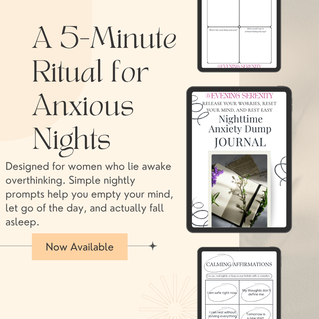 The 5-Minute Nighttime Anxiety Dump Journal - Evening Serenity