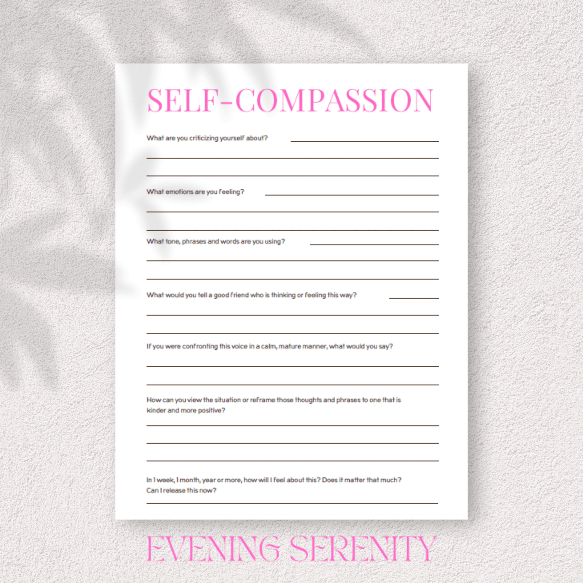 THE CALM MIND RESET: A Complete Anxiety & Stress Relief Journal - Evening Serenity