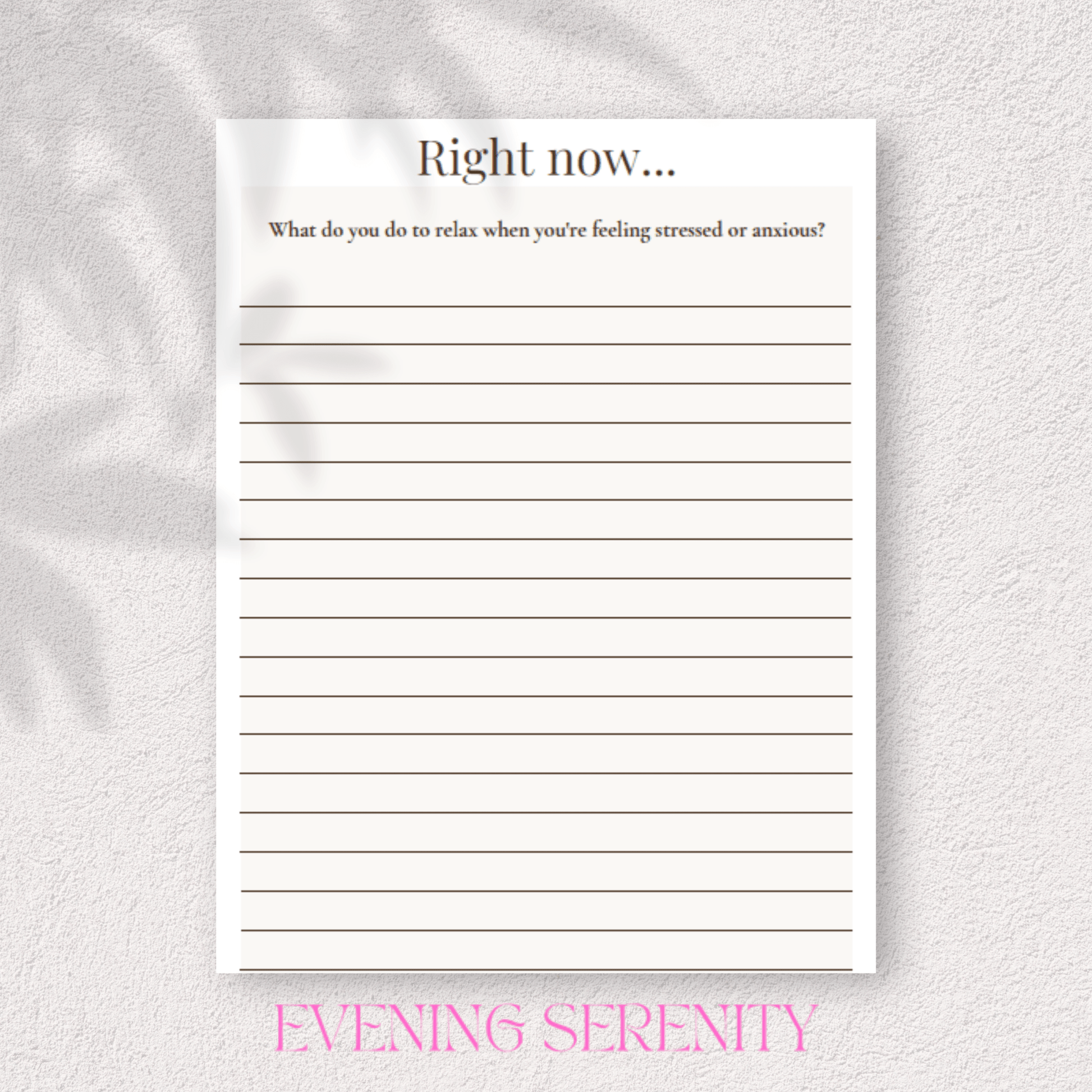 THE CALM MIND RESET: A Complete Anxiety & Stress Relief Journal - Evening Serenity