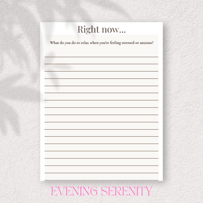 THE CALM MIND RESET: A Complete Anxiety & Stress Relief Journal - Evening Serenity